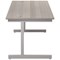 Jemini Rectangular Desk, 1600mm Wide, Silver Cantilever Legs, Grey Oak
