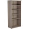 Jemini Tall Bookcase, 4 Shelves, 1800mm High, Grey Oak