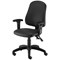 First Calypso Operator Chair, Polyurethane, Adjustable Arms, Black