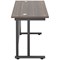 Jemini 1200mm Slim Rectangular Desk, Black Double Upright Cantilever Legs, Walnut
