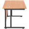 Jemini 1200mm Rectangular Desk, Black Double Upright Cantilever Legs, Beech