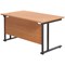 Jemini 1200mm Rectangular Desk, Black Double Upright Cantilever Legs, Beech