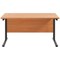 Jemini 1200mm Rectangular Desk, Black Double Upright Cantilever Legs, Beech