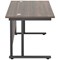Jemini 1200mm Rectangular Desk, Black Double Upright Cantilever Legs, Walnut