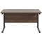 Jemini 1200mm Rectangular Desk, Black Double Upright Cantilever Legs, Walnut