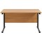 Jemini 1200mm Rectangular Desk, Black Double Upright Cantilever Legs, Oak