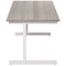 Jemini Rectangular Desk, 1600mm Wide, White Cantilever Legs, Grey Oak