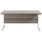 Jemini Rectangular Desk, 1600mm Wide, White Cantilever Legs, Grey Oak