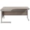 Jemini 1800mm Corner Desk, Left Hand, Silver Cantilever Legs, Grey Oak