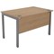 Serrion 1200mm Rectangular Desk, Silver Goal Post Legs, Oak