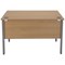 Serrion 1200mm Rectangular Desk, Silver Goal Post Legs, Oak