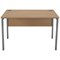 Serrion 1200mm Rectangular Desk, Silver Goal Post Legs, Oak