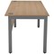 Serrion 1500mm Rectangular Desk, Silver Goal Post Legs, Oak