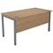 Serrion 1500mm Rectangular Desk, Silver Goal Post Legs, Oak