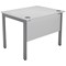 Serrion 1000mm Rectangular Desk, Silver Goal Post Legs, White