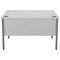 Serrion 1200mm Rectangular Desk, Silver Goal Post Legs, White