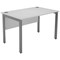Serrion 1200mm Rectangular Desk, Silver Goal Post Legs, White