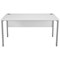 Serrion 1500mm Rectangular Desk, Silver Goal Post Legs, White