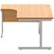 Astin 1600mm Corner Desk, Left Hand, Silver Cantilever Legs, Beech