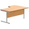 Astin 1600mm Corner Desk, Left Hand, Silver Cantilever Legs, Beech