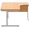 Astin 1600mm Corner Desk, Right Hand, Silver Cantilever Legs, Beech