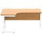 Astin 1600mm Corner Desk, Left Hand, White Cantilever Legs, Beech