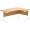 Astin 1600mm Corner Desk, Right Hand, White Cantilever Legs, Beech