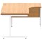 Astin 1600mm Corner Desk, Right Hand, White Cantilever Legs, Beech