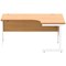 Astin 1600mm Corner Desk, Right Hand, White Cantilever Legs, Beech