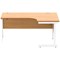 Astin 1600mm Corner Desk, Right Hand, White Cantilever Legs, Beech