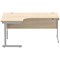Astin 1600mm Corner Desk, Left Hand, Silver Cantilever Legs, Oak