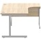 Astin 1600mm Corner Desk, Right Hand, Silver Cantilever Legs, Oak