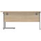 Astin 1600mm Corner Desk, Right Hand, Silver Cantilever Legs, Oak
