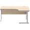 Astin 1600mm Corner Desk, Right Hand, Silver Cantilever Legs, Oak