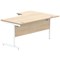 Astin 1600mm Corner Desk, Left Hand, White Cantilever Legs, Oak