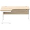 Astin 1600mm Corner Desk, Left Hand, White Cantilever Legs, Oak