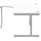 Astin 1600mm Corner Desk, Left Hand, Silver Cantilever Legs, White