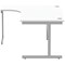 Astin 1600mm Corner Desk, Left Hand, Silver Cantilever Legs, White