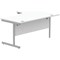 Astin 1600mm Corner Desk, Left Hand, Silver Cantilever Legs, White
