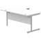Astin 1600mm Corner Desk, Right Hand, Silver Cantilever Legs, White