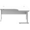 Astin 1600mm Corner Desk, Right Hand, Silver Cantilever Legs, White