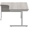 Astin 1600mm Corner Desk, Left Hand, Silver Cantilever Legs, Grey Oak