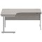 Astin 1600mm Corner Desk, Left Hand, Silver Cantilever Legs, Grey Oak