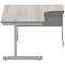 Astin 1600mm Corner Desk, Right Hand, Silver Cantilever Legs, Grey Oak