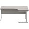 Astin 1600mm Corner Desk, Right Hand, Silver Cantilever Legs, Grey Oak