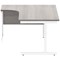 Astin 1600mm Corner Desk, Left Hand, White Cantilever Legs, Grey Oak
