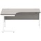 Astin 1600mm Corner Desk, Left Hand, White Cantilever Legs, Grey Oak