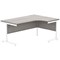 Astin 1600mm Corner Desk, Right Hand, White Cantilever Legs, Grey Oak