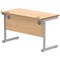 Astin 1200mm Slim Rectangular Desk, Silver Cantilever Legs, Beech