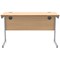 Astin 1200mm Slim Rectangular Desk, Silver Cantilever Legs, Beech